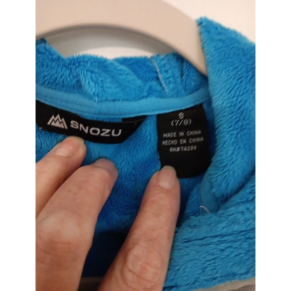 Snowzu Girl's Sz. 7/8 Soft Shelled Lined Jacket w/Hood  Lighter Weight Gray/Teal